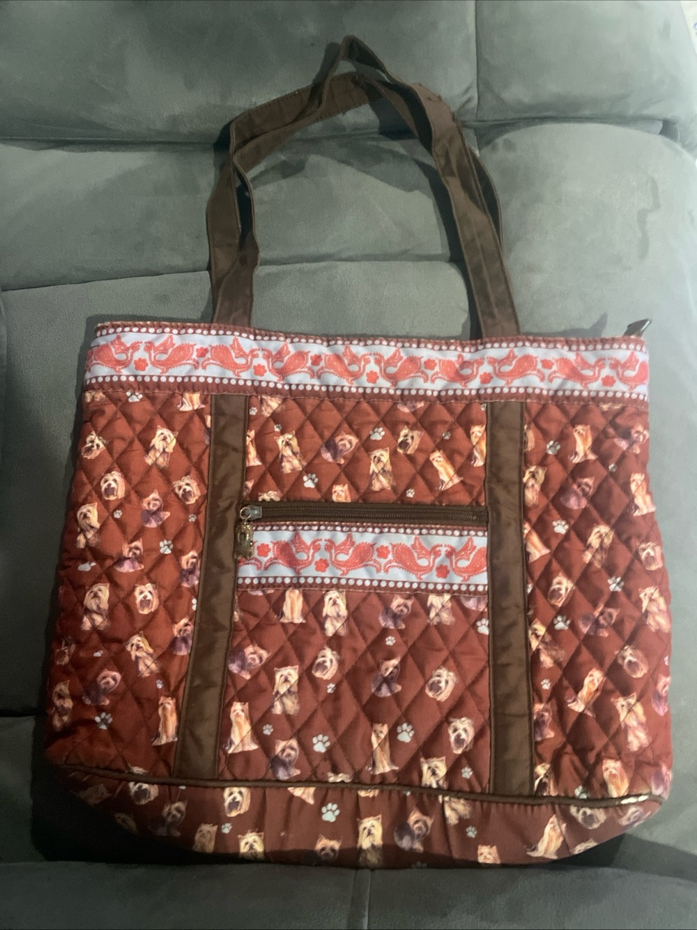 Shih Tzu Faithful Friend Quilted Tote Bag Bradford Exchange 2010 Dog Purse